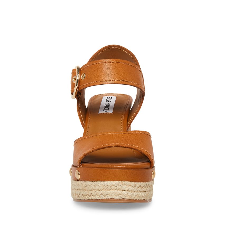 Sandalias Tacones Steve Madden Kamille Cuero Mujer Marrones | ES ZY39S2